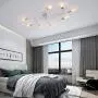 OYI Industrial Ceiling Light, Retro 8-Light Fixture Chandeliers Vintage Metal Semi Flush Mount Pendant Lamp with Painted Finish for Dining Room Kitche