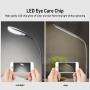LED Desk Lamps with USB Charging Port Flexible Eye-Care Dimmable Desk Light with Swing Arm Touch Control Modern Reading Lamp for Bedroom/Living Room/Bedside/Office/Study -Grey, Gift Idea