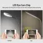 LED Desk Lamps with USB Charging Port Flexible Eye-Care Dimmable Desk Light with Swing Arm Touch Control Modern Reading Lamp for Bedroom/Living Room/Bedside/Office/Study -Grey, Gift Idea