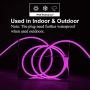 SURNIE Neon Rope Lights Led 50ft Waterproof LED Neon Strip Lights 110v Pink Led Rope Lights Cuttable Connectable Indoor Outdoor Decor DIY Commercial Building