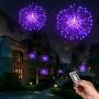 Joomer 2 Pack LED Starburst Lights, 8 Modes 120 LED Dimmable Fairy Lights, Twinkle Fireworks String Lights, Waterproof Battery Operated with Remote Control for Home, Patio, Parties, Wedding (Purple)