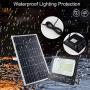 200W Solar Flood Lights, Outdoor Dusk to Dawn, Remote Control Solar Powered Flood Light, IP66 Waterproof for Yard, Swimming Pool, Garage, Warehouse, Playground, Hotel, Farm, Arena (Cool White)