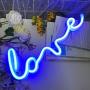 Protecu Love Neon Sign, 3 AA Battery/USB Powered Neon Lights LED Signs for Bedroom Neon Signs for Wall Decor, Neon Signs for Birthday, Party, Kids, Girls Room, Christmas, New Year Decor (Blue 1)