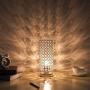 ZEEFO Crystal Table Lamp, Nightstand Decorative Room Desk Lamp, Night Light Lamp, Table Lamps for Bedroom, Living Room, Kitchen, Dining Room (Silver)