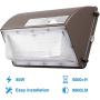 80W LED Wall Pack with Dusk-to-Dawn Photocell, IP65 Waterproof Outdoor Lighting Fixture, 300-400W HPS/MH Replacement, 9600lm 5000K 100-277Vac 5-Year Warranty for 1PK ZJOJO