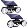 Ambaret Outdoor Solar Lights, 30 LED Solar Security Lights with Motion Sensor Dual Head Spotlights IP65 Waterproof 360° Adjustable Solar Motion Lights Outdoor for Yard Garden Garage Patio 2 Pack