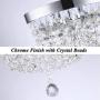 GLANZHAUS Fashion Designed Mini Style 9.84'' Chrome Finish Crystal Ceiling light, 2-Light Crystal Chandelier for Living Room Dining Room Bedroom GLANZHAUS Fashion Designed Mini Style 9.84'' Chrome Finish Crystal Ceiling light, 2-Light Crystal Chandelier for Living Room Dining Room Bedroom