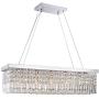 Saint Mossi Modern K9 Crystal Rectangle Raindrop Chandelier Lighting Flush Mount LED Ceiling Light Fixture Pendant Lamp for Dining Room Bathroom Bedroom Livingroom H 9in x W 10in x L 31in 5 E12 Bulbs