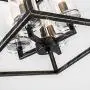 Industrial Metal Modern Lanten Chandelier Lighting Fixture 4 Clear Glass Shades for Dining Room, Kitchen, Living Room