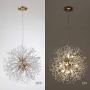 Dandelion Firework Crystal Sputnik Chandelier 9 Light, Palacelantern Pendant Ceiling Light Fixture for Bedroom Dining Room and Living Room