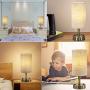 USB Bedside Lamp (Set of 2) DEEPLITE Table Lamp with 5V/2A USB Charging Port, Nightstand Lamp for Bedroom, Living Room, Bronze Metal Base