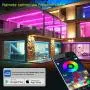 Micomlan 50ft/15M Led Strip Lights,Music Sync Color Changing RGB LED Strip Lights Built-in Mic, Bluetooth app Controlled LED Lights Rope Lights, 5050 RGB LED Light Strip(APP+Remote+Mic+3 Button )