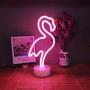 2 Packs Decoration Neon Signs Light Pink Flamingo and Green Palm Tree Neon Wall Decor Lights USB/Battery Powered Neon Lights for Bedroom Girls Kids Birthday Party Christmas (Flamingo&Palm Tree)