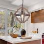 Trongee Farmhouse Wood Chandelier, Antique Pendant Light 1-Light Industrial Hanging Lights for Kitchen Island Dinning Living Room Bedrooms Foyer Loft Bar
