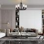Sivilynus Farmhouse Chandelier Lighting Round 6 Lights Black with Glass Shade Ceiling Hanging Vintage Rustic Light Fixture for Dining Room Living Room Foyer Porch Kitchen Island