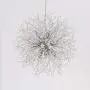 LITFAD 16'' Wide Crystal Pendant Light Anti-Glare LED Dandelion Chandelier Modern Style Ceiling Hanging Light in Chrome for Dining Room Reception Cafe Clothes Stores