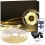 COB White LED Strip Lights 24ft,PAUTIX 4000K Dimmable LED Light Strip CRI80+,Super Bright 24V LED Tape Lights with 3M Self-Adhesive for Bedroom, Home, Kitchen DIY,UL-Listed Power Supply