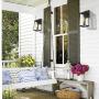 Emliviar Outdoor Wall Lantern, 13.8 Inch 1-Light Exterior Porch Light in Black Finish with Clear Glass, WE212B BK