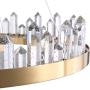 Siljoy K9 Crystal Chandelier Lighting Modern Ring Pendant Light with Metal Body Clear Round Shade for Dining Room Living Room Kitchen Island 23 Inches Dimmable LED
