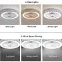 LAKIQ Modern 21.5’’ LED Ceiling Fan Light 3-Color Dimmable Bedroom 2-in-1 Semi Flush Mount Ceiling Lighting Led Close to Ceiling Lamp 3-Speeds Adjustable for Living Room Dining Room(Pattern A)