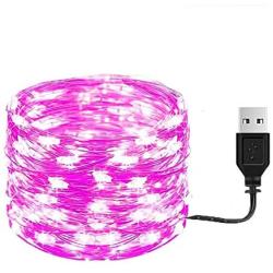 Cotcool Pink Fairy Lights 78ft 240LED USB Powered Pink LED String Lights with ON/Off Switch for Wedding Bedroom Halloween Christmas Easter Party Table Decor(Pink)