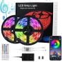 Led Strip Lights Music Sync 32.8 Feet Bluetooth Waterproof Color Changing Light Strip with IR Remote and App Control 5050 SMD RGB 300 Led Tape Lights for Bedroom Bar Party Christmas Decor