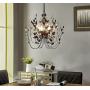 Chandeliers Crystals and Bronze Leaves Farmhouse Vintage Industrial 4-Light Indoor Pendant Lighting Copper Leaf Hanging Lamp Ceiling Light Fixtures for Dining Rooms Living Room Bedrooms Porch Kitchen