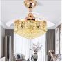 Sweety House 42''Crystal Ceiling Fan Light with Light and Remote Control Adjustable Invisible Fan Chandelier trapezoidal Modern LED Fan Light for Bedroom Living Room Chandelier(Luxury crystal)