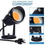 SUNVIE Outdoor Spotlight 5W LED Landscape Lighting 120V AC Waterproof Spot Lights for Yard Landscape Lights with Stakes for Tree Lawn Garden 3000K Warm White Flag Spotlight with US 3-Plug in (2 Pack)…