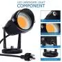 SUNVIE Outdoor Spotlight 5W LED Landscape Lighting 120V AC Waterproof Spot Lights for Yard Landscape Lights with Stakes for Tree Lawn Garden 3000K Warm White Flag Spotlight with US 3-Plug in (2 Pack)…