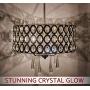 Kira Home Amelia 18'' Modern Chic 4-Light Crystal Chandelier Pendant Light Fixture, Brushed Nickel Finish