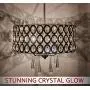 Kira Home Amelia 18'' Modern Chic 4-Light Crystal Chandelier Pendant Light Fixture, Brushed Nickel Finish