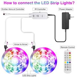 Led Strip Lights 32.8ft with Bluetooth Music Mobile APP Control, Alinget Led Strip Lights with 24 Keys IR Remote Control LED Lights for Bedroom Home Party Kitchen