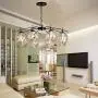 Modern Sputnik Glass Chandelier Globes, Nordic Farmhouse Mid-Century Ceiling Chandelier Pendant Lights with 8 Lights E26 Bulbs, Chandelier Light Fixture for Living Dining Room Restaurant