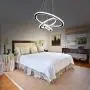 Crystal Chandelier 3 Rings 7.9''+15.8''+23.6'' Daylight 5000K 72W LED Circular Ceiling Lighting Fixture Wowatt Modern Pendant Light for Dining Living Bed Room Adjustable Stainless Chain for DIY Shape