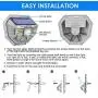 Solar Motion Sensor Light Outdoor, Lantoo 40 LEDs Solar Lights Outdoor, IP65 Waterproof Solar Security Decorative Wall Lights 270° Wide Angle for Step Stair, Yard, Path, Patio, Fence, Garage (2 Pack)