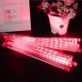 VMANOO LED Outdoor Lights 8 Tube Meteor Shower Rain Lights Solar Powered Icicle Raindrop Snow Falling Lights Cascading Lighting for Garden Outdoor Patio Holiday Party Halloween Decoration Red