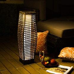Grand Patio Outdoor Floor Lamp, Large-Sized Solar Powered Rattan Light, Weather–Resistant Rattan Floor Lamp for Patio, Deck and Garden