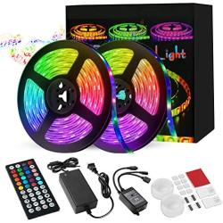 LED Strip Lights, 32.9FT/10M Music Sync RGB LED Strip 5050SMD Color Changing Rope Lights Flexible Tape Light Kit+ 44 Key Remote LED Lights for Bedroom Home Party