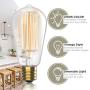 Vintage Incandescent Edison Light Bulbs: 60 Watt, 2100K Warm White Lightbulbs - E26 Base - 230 Lumens - Clear Glass - Dimmable Antique Filament ST64 Light Bulb Set - 4 Pack