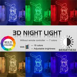 HOKVJ Anime Waifu Mai Sakurajima Led Night Light for Bedroom Decor Mai Light Gift for Friend Sakurajima Bunny Girl Led Lamp Anime Gift