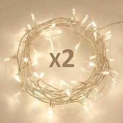 Koopower [ 2 Pack ] 50 LED Outdoor [Timer] Battery Fairy Lights on 5M String Cable - (8 Modes, 120 Hours of Lighting, Warm White)