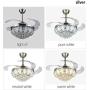 42” Invisible Crystal Chandelier Ceiling Fan Light with Remote Control, 4 Retractable Blades +3 Win Speed Dimmable LED Ceiling Light Fixture for Living Room/Dining Room/Bedroom (Silver Crystal) 42” Invisible Crystal Chandelier Ceiling Fan Light with Remote Control, 4 Retractable Blades +3 Win Speed Dimmable LED Ceiling Light Fixture for Living Room/Dining Room/Bedroom (Silver Crystal)