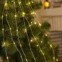 FUN LITTLE TOYS 300 LED 9.8 FT String Lights for Window Curtain Decoration, Battery Operated and Plug in Warm Lights, Christmas Party Bedroom Indoor Outdoor Wall Decoration