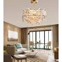 Sweety House New Snowflake Customized 9-lamp Chandelier, Simple postmodern Crystal lamp, Creative net red Dining Room Lighting Chandelier (Gold)