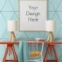 HAITRAL Small Table Lamps - Wooden Tripod Nightstand Lamps Set of 2 for Bedroom, Living Room, Office, Home with Fabric Linen Shade