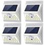Solar Lights Outdoor Motion Sensor with 3 Lighting Modes, 270° Wide Angle Lighting, IP65 Waterproof. Bright Wireless Security Light for Deck Garage Yard Porch Fence(40 LED, 5500K, 4 Pack, White)