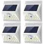 Solar Lights Outdoor Motion Sensor with 3 Lighting Modes, 270° Wide Angle Lighting, IP65 Waterproof. Bright Wireless Security Light for Deck Garage Yard Porch Fence(40 LED, 5500K, 4 Pack, White)