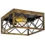 FIGDIFOR Industrial Vintage Flush Mount Ceiling Light Fixture, 2-Lights Adjustable Angle Metal Square Rustic Farmhouse Ceiling Lights for Hallway,Entryway,Dining Room, Bedroom,Kitchen, Stairway