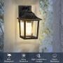 PARTPHONER Outdoor Light Fixtures Wall Mount, Porch Light Matte Black Finish Wall Sconce with E26 Socket, Waterproof Anti-Rust Modern Wall Lantern, Wall Light with Clear Glass for Entryway, Garage